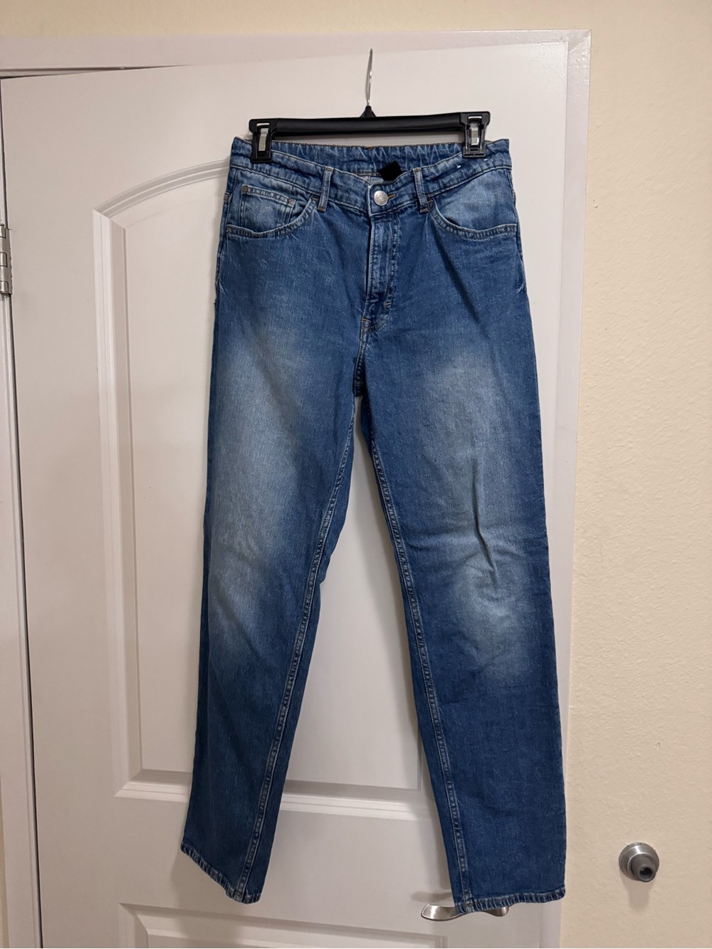 H&M Boys Blue Washed Straight-Leg Jeans